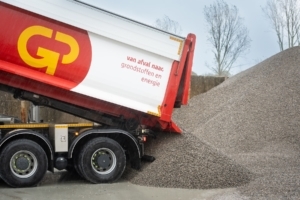 Circulair betongranulaat lossen recycling