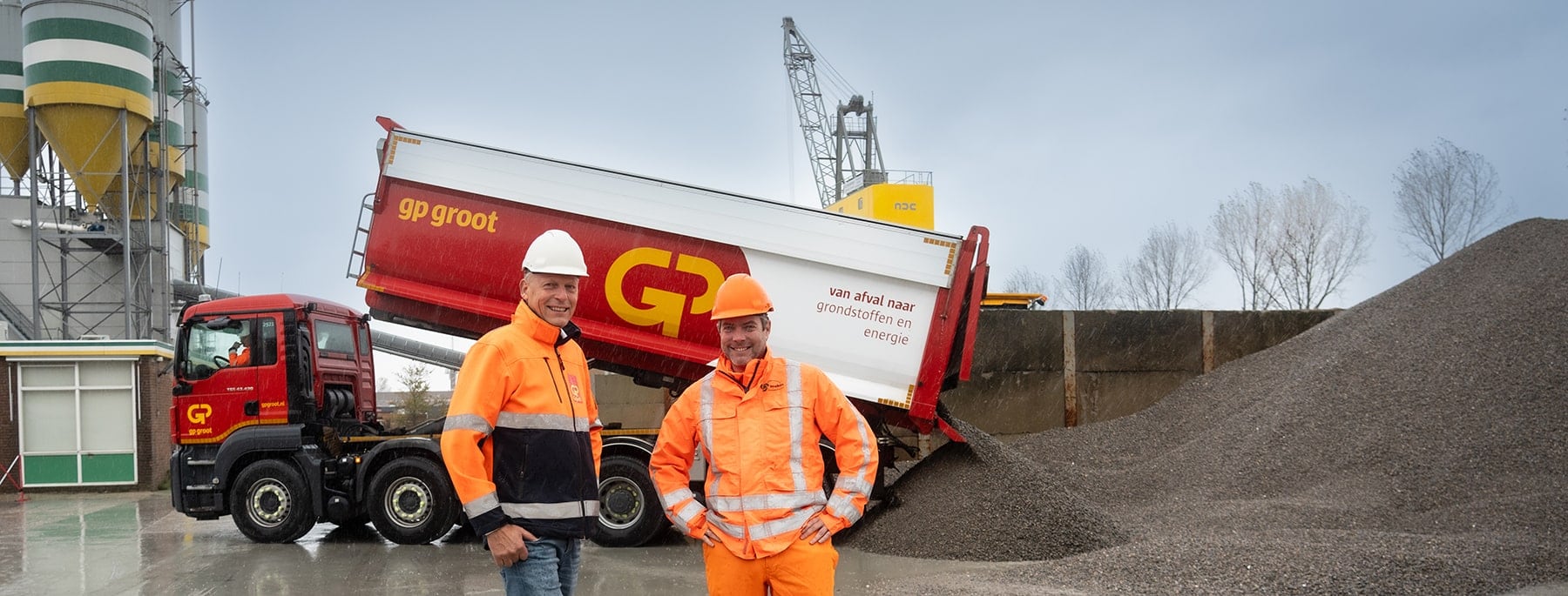 Kees Kerssens van GP Groot en Sander Siebenga van Heidelberg Materials